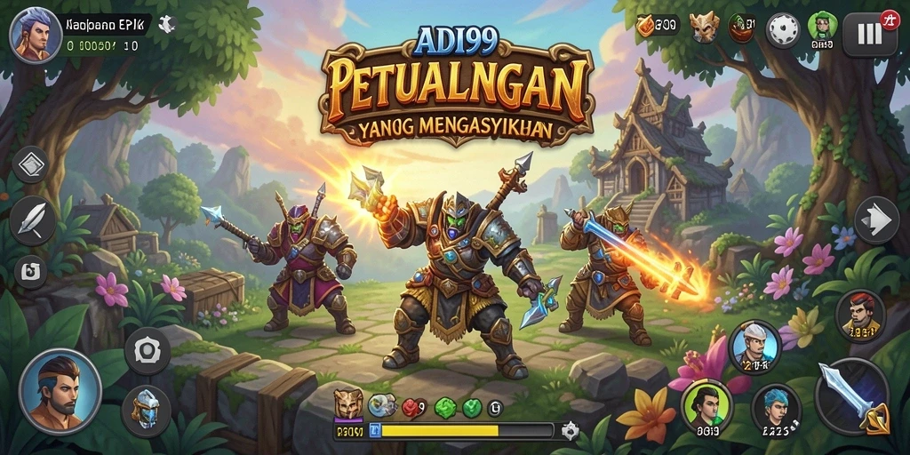 Screenshot gameplay ADI99 yang menampilkan aksi petualangan.