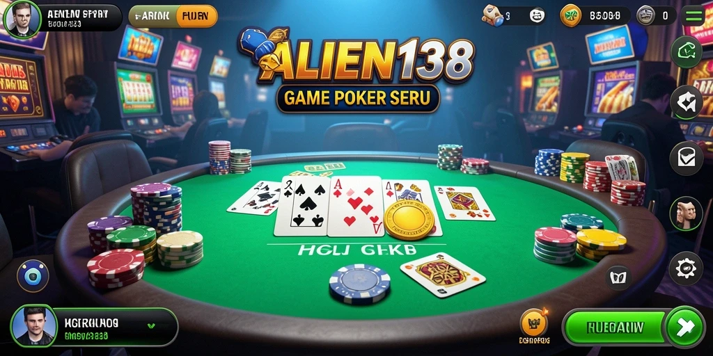 Tampilan gameplay seru di ALIEN138 dengan aksi poker yang menegangkan.