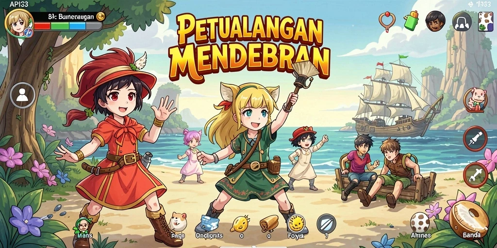 Tampilan aksi seru dalam gameplay Anime API33.