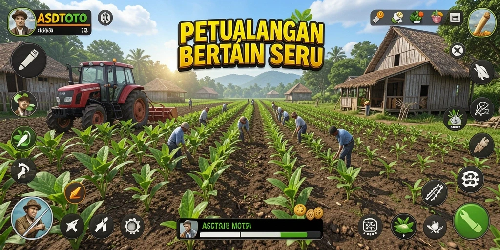Tampilan gameplay ASDTOTO dengan suasana pertanian yang hidup dan menarik.