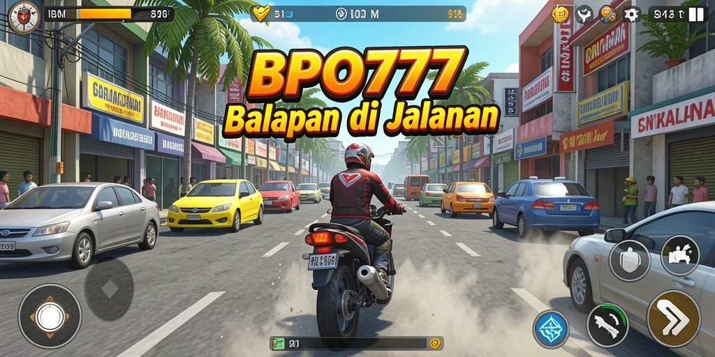 Tampilan gameplay balapan yang memukau dan menegangkan.