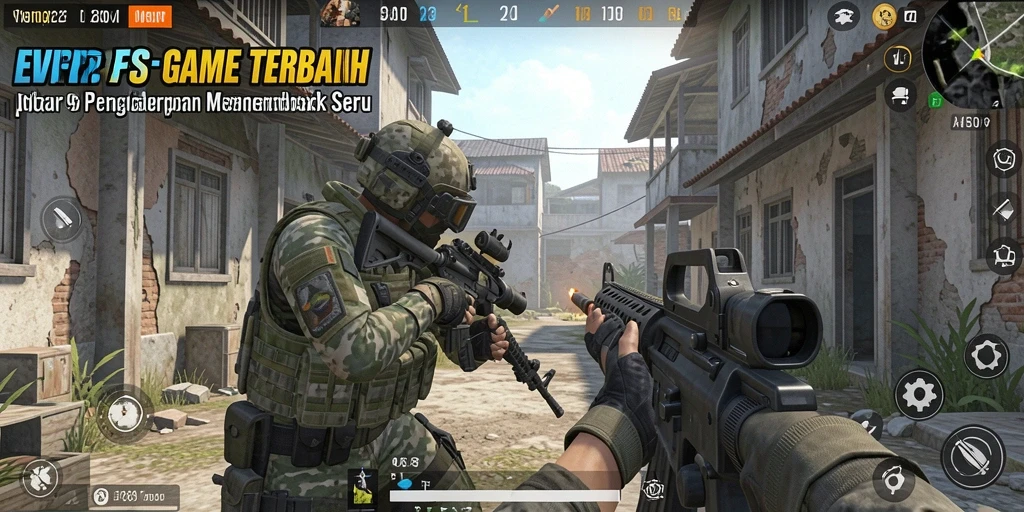 Screenshot menampilkan aksi seru dalam gameplay FPS EVIP2.