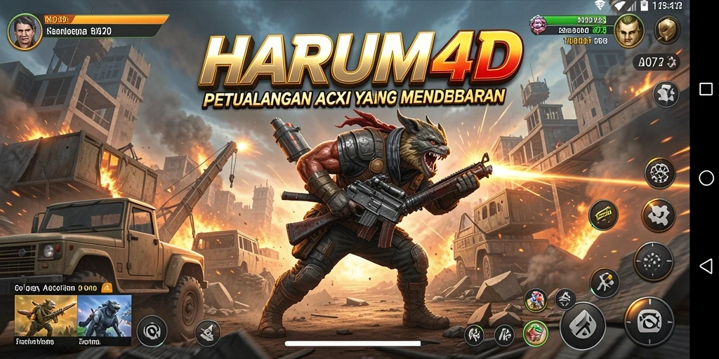 Tampilan gameplay HARUM4D yang penuh adrenalin dan aksi menegangkan.