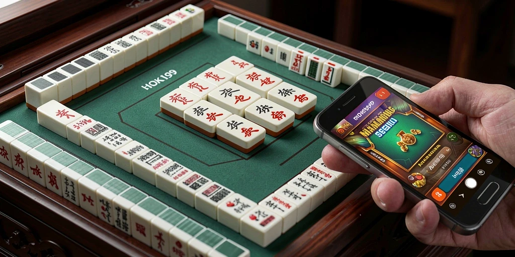 Screenshot gameplay HOKI99 yang menunjukkan papan Mahjong yang menakjubkan.