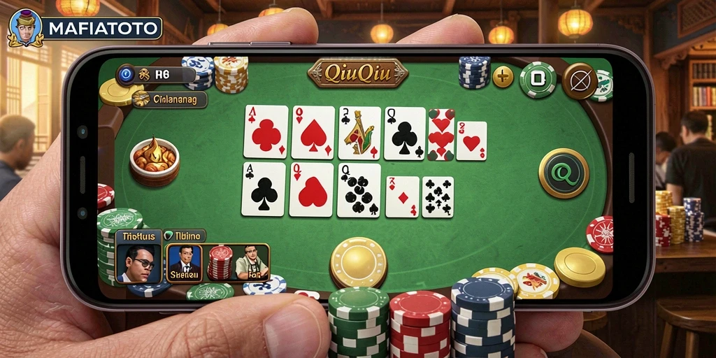 Screenshot gameplay MAFIATOTO menampilkan keseruan permainan QiuQiu.
