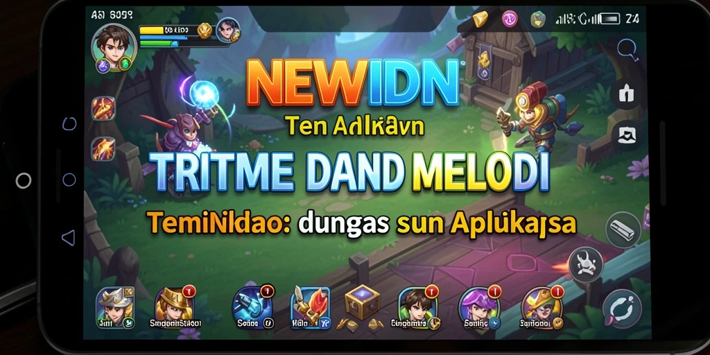 Screenshot utama NEWIDN menampilkan interface permainan musik yang menarik.