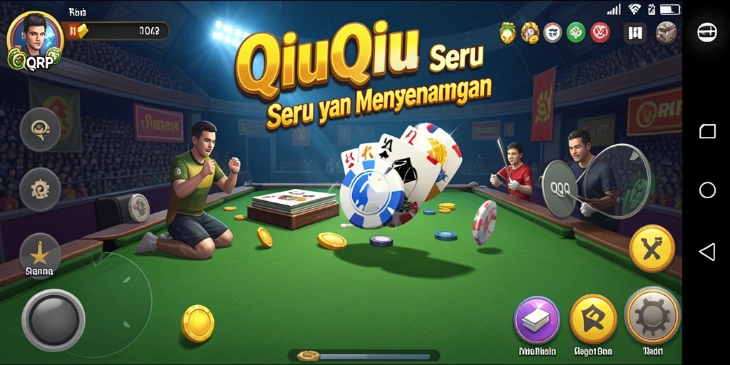 Screenshot gameplay QiuQiu yang seru dan interaktif.