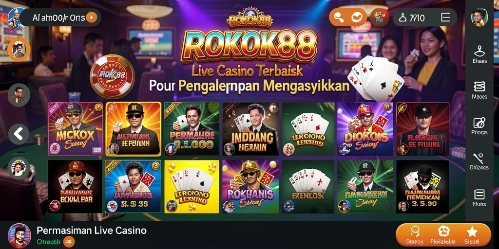 Tampilan menarik gameplay Live Casino di ROKOK88.